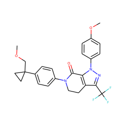 COCC1(c2ccc(N3CCc4c(C(F)(F)F)nn(-c5ccc(OC)cc5)c4C3=O)cc2)CC1 ZINC000038843634