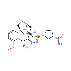 COCC1C[C@@H]2CC[C@H](C1)N2c1nc(N2CC[C@H](C(N)=O)C2)nc2scc(-c3ccccc3OC)c12 ZINC000146510458