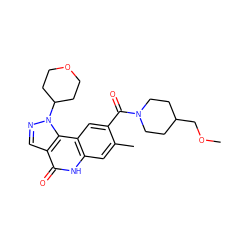 COCC1CCN(C(=O)c2cc3c(cc2C)[nH]c(=O)c2cnn(C4CCOCC4)c23)CC1 ZINC000261115813