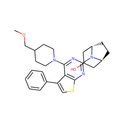 COCC1CCN(c2nc(N3[C@H]4CC[C@H]3CC(O)C4)nc3scc(-c4ccccc4)c23)CC1 ZINC000146435074