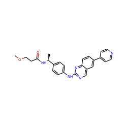 COCCC(=O)N[C@@H](C)c1ccc(Nc2ncc3cc(-c4ccncc4)ccc3n2)cc1 ZINC000095587383