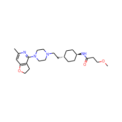 COCCC(=O)N[C@H]1CC[C@H](CCN2CCN(c3nc(C)cc4c3CCO4)CC2)CC1 ZINC000261162410