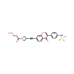 COCCC(=O)N1CC(C#Cc2ccc3c(=O)c(-c4ccc(NS(C)(=O)=O)cc4)coc3c2)C1 ZINC000169700856