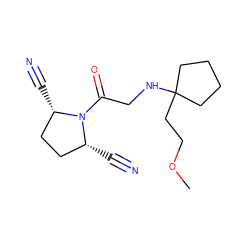 COCCC1(NCC(=O)N2[C@H](C#N)CC[C@@H]2C#N)CCCC1 ZINC000013687472