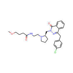 COCCCC(=O)NCCN1CCC[C@@H]1Cn1nc(Cc2ccc(Cl)cc2)c2ccccc2c1=O ZINC000043196480