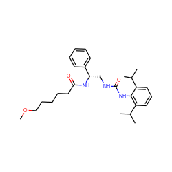 COCCCCCC(=O)N[C@@H](CNC(=O)Nc1c(C(C)C)cccc1C(C)C)c1ccccc1 ZINC000013737162