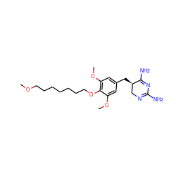 COCCCCCCCOc1c(OC)cc(C[C@@H]2CN=C(N)N=C2N)cc1OC ZINC000013757860