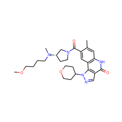 COCCCCN(C)[C@H]1CCN(C(=O)c2cc3c(cc2C)[nH]c(=O)c2cnn(C4CCOCC4)c23)C1 ZINC000261106392