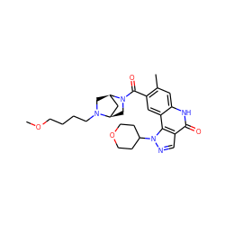 COCCCCN1C[C@@H]2C[C@H]1CN2C(=O)c1cc2c(cc1C)[nH]c(=O)c1cnn(C3CCOCC3)c12 ZINC000261135341