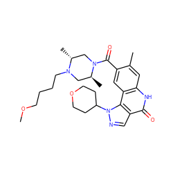 COCCCCN1C[C@H](C)N(C(=O)c2cc3c(cc2C)[nH]c(=O)c2cnn(C4CCOCC4)c23)C[C@H]1C ZINC000261076009