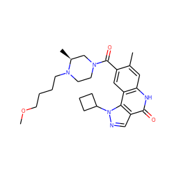 COCCCCN1CCN(C(=O)c2cc3c(cc2C)[nH]c(=O)c2cnn(C4CCC4)c23)C[C@@H]1C ZINC000261185463