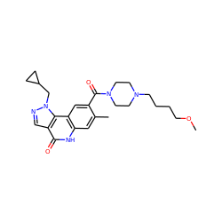 COCCCCN1CCN(C(=O)c2cc3c(cc2C)[nH]c(=O)c2cnn(CC4CC4)c23)CC1 ZINC000113902435