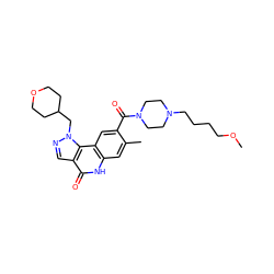 COCCCCN1CCN(C(=O)c2cc3c(cc2C)[nH]c(=O)c2cnn(CC4CCOCC4)c23)CC1 ZINC000261168664