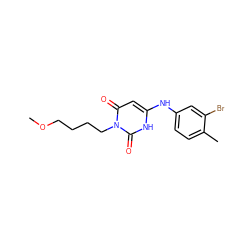 COCCCCn1c(=O)cc(Nc2ccc(C)c(Br)c2)[nH]c1=O ZINC000013522349