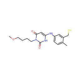 COCCCCn1c(=O)cc(Nc2ccc(C)c(CS)c2)[nH]c1=O ZINC000013522364