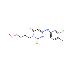 COCCCCn1c(=O)cc(Nc2ccc(C)c(Cl)c2)[nH]c1=O ZINC000013522345