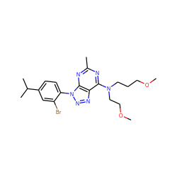 COCCCN(CCOC)c1nc(C)nc2c1nnn2-c1ccc(C(C)C)cc1Br ZINC000013794728