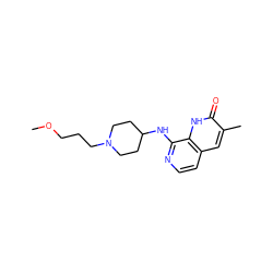 COCCCN1CCC(Nc2nccc3cc(C)c(=O)[nH]c23)CC1 ZINC000473135333