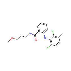 COCCCNC(=O)c1ccccc1Nc1c(Cl)ccc(C)c1Cl ZINC000013438021