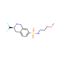 COCCCNS(=O)(=O)c1ccc2c(c1)CN[C@H](C(F)F)C2 ZINC000013687027