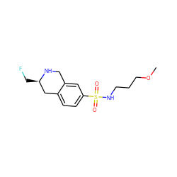 COCCCNS(=O)(=O)c1ccc2c(c1)CN[C@H](CF)C2 ZINC000013581882