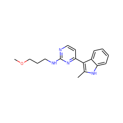 COCCCNc1nccc(-c2c(C)[nH]c3ccccc23)n1 ZINC000072108931