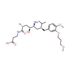 COCCCOc1cc(C[C@@H](C[C@H](N)[C@@H](O)C[C@@H](C)C(=O)NCCC(=O)O)C(C)C)ccc1OC ZINC000014967582