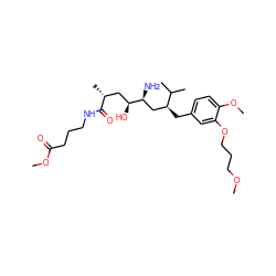 COCCCOc1cc(C[C@@H](C[C@H](N)[C@@H](O)C[C@@H](C)C(=O)NCCCC(=O)OC)C(C)C)ccc1OC ZINC000014967594