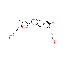 COCCCOc1cc(C[C@@H](C[C@H](N)[C@@H](O)C[C@@H](C)C(=O)NCCNC(C)=O)C(C)C)ccc1OC ZINC000014967627