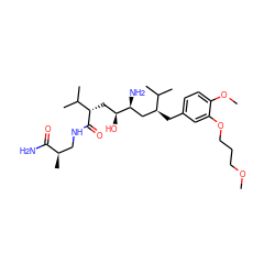 COCCCOc1cc(C[C@@H](C[C@H](N)[C@@H](O)C[C@H](C(=O)NC[C@@H](C)C(N)=O)C(C)C)C(C)C)ccc1OC ZINC000014967688