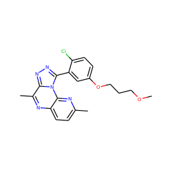 COCCCOc1ccc(Cl)c(-c2nnc3c(C)nc4ccc(C)nc4n23)c1 ZINC000145713321