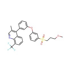 COCCCS(=O)(=O)c1cccc(Oc2cccc(-c3c(C)cnc4c(C(F)(F)F)cccc34)c2)c1 ZINC000045352002