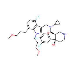 COCCCc1ccc(F)c2c(CN(C(=O)[C@H]3CNCC[C@]3(O)c3ccc(F)c(F)c3)C3CC3)cn(CCCOC)c12 ZINC000073195834