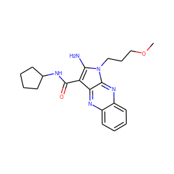 COCCCn1c(N)c(C(=O)NC2CCCC2)c2nc3ccccc3nc21 ZINC000002254353