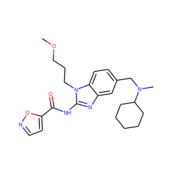 COCCCn1c(NC(=O)c2ccno2)nc2cc(CN(C)C3CCCCC3)ccc21 ZINC000040835107