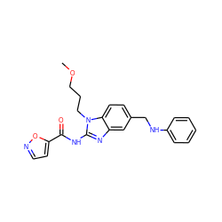 COCCCn1c(NC(=O)c2ccno2)nc2cc(CNc3ccccc3)ccc21 ZINC000042922310