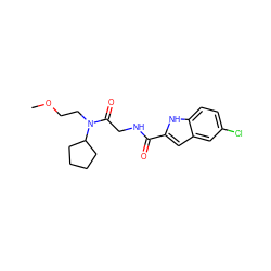 COCCN(C(=O)CNC(=O)c1cc2cc(Cl)ccc2[nH]1)C1CCCC1 ZINC000028128188