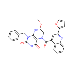 COCCN(C(=O)c1cc(-c2ccco2)nc2ccccc12)c1c(N)n(Cc2ccccc2)c(=O)[nH]c1=O ZINC000032981958