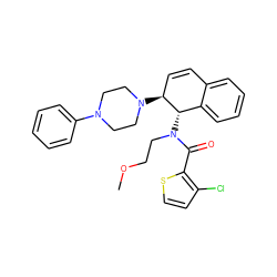 COCCN(C(=O)c1sccc1Cl)[C@H]1c2ccccc2C=C[C@@H]1N1CCN(c2ccccc2)CC1 ZINC000084884064