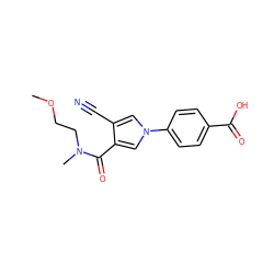 COCCN(C)C(=O)c1cn(-c2ccc(C(=O)O)cc2)cc1C#N ZINC000200835170