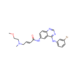 COCCN(C)C/C=C/C(=O)Nc1ccc2ncnc(Nc3cccc(Br)c3)c2c1 ZINC000013863676