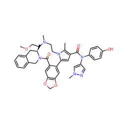 COCCN(C)CCn1c(-c2cc3c(cc2C(=O)N2Cc4ccccc4C[C@H]2C)OCO3)cc(C(=O)N(c2ccc(O)cc2)c2cnn(C)c2)c1C ZINC000261086549