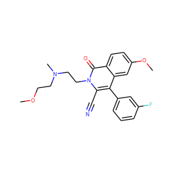 COCCN(C)CCn1c(C#N)c(-c2cccc(F)c2)c2cc(OC)ccc2c1=O ZINC000036126692