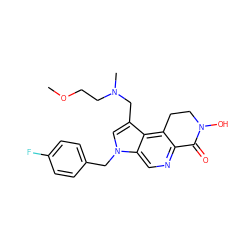 COCCN(C)Cc1cn(Cc2ccc(F)cc2)c2cnc3c(c12)CCN(O)C3=O ZINC000071329768