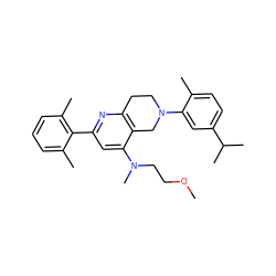 COCCN(C)c1cc(-c2c(C)cccc2C)nc2c1CN(c1cc(C(C)C)ccc1C)CC2 ZINC000146450914