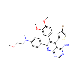 COCCN(C)c1ccc(-c2nc3ncnc(N)c3c(-c3cc(Br)cs3)c2-c2ccc(OC)c(OC)c2)cc1 ZINC000003951083