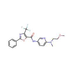 COCCN(C)c1ccc(NC(=O)c2oc(-c3ccccc3)nc2C(F)(F)F)cn1 ZINC000035261455