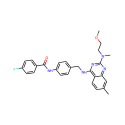 COCCN(C)c1nc(NCc2ccc(NC(=O)c3ccc(F)cc3)cc2)c2ccc(C)cc2n1 ZINC000143900265