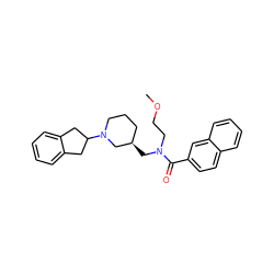 COCCN(C[C@@H]1CCCN(C2Cc3ccccc3C2)C1)C(=O)c1ccc2ccccc2c1 ZINC000012613047