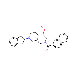 COCCN(C[C@H]1CCCN(C2Cc3ccccc3C2)C1)C(=O)c1ccc2ccccc2c1 ZINC000012613054